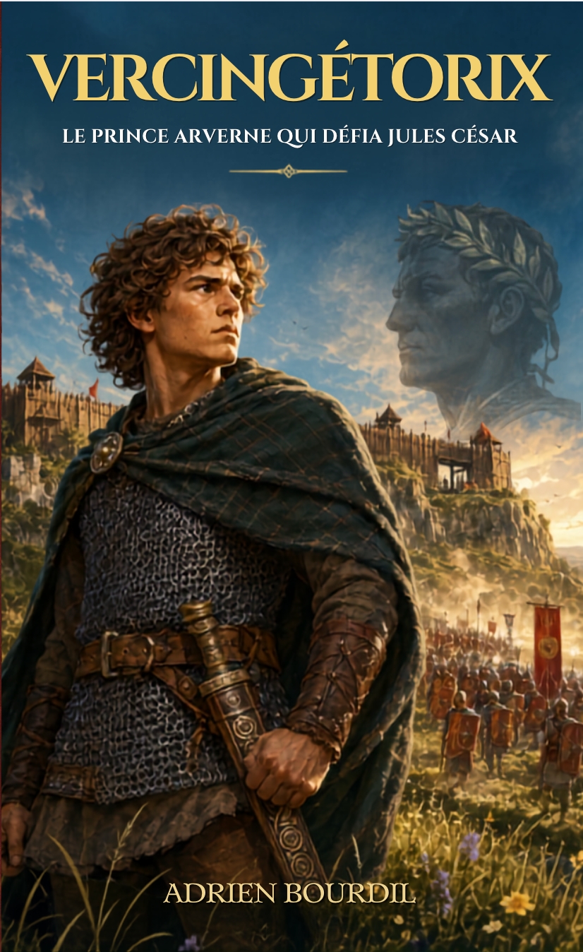 Couverture du roman Vercingétorix — Le prince arverne qui défia Jules César, d’Adrien Bourdil